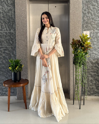 Off White Gown For Girls