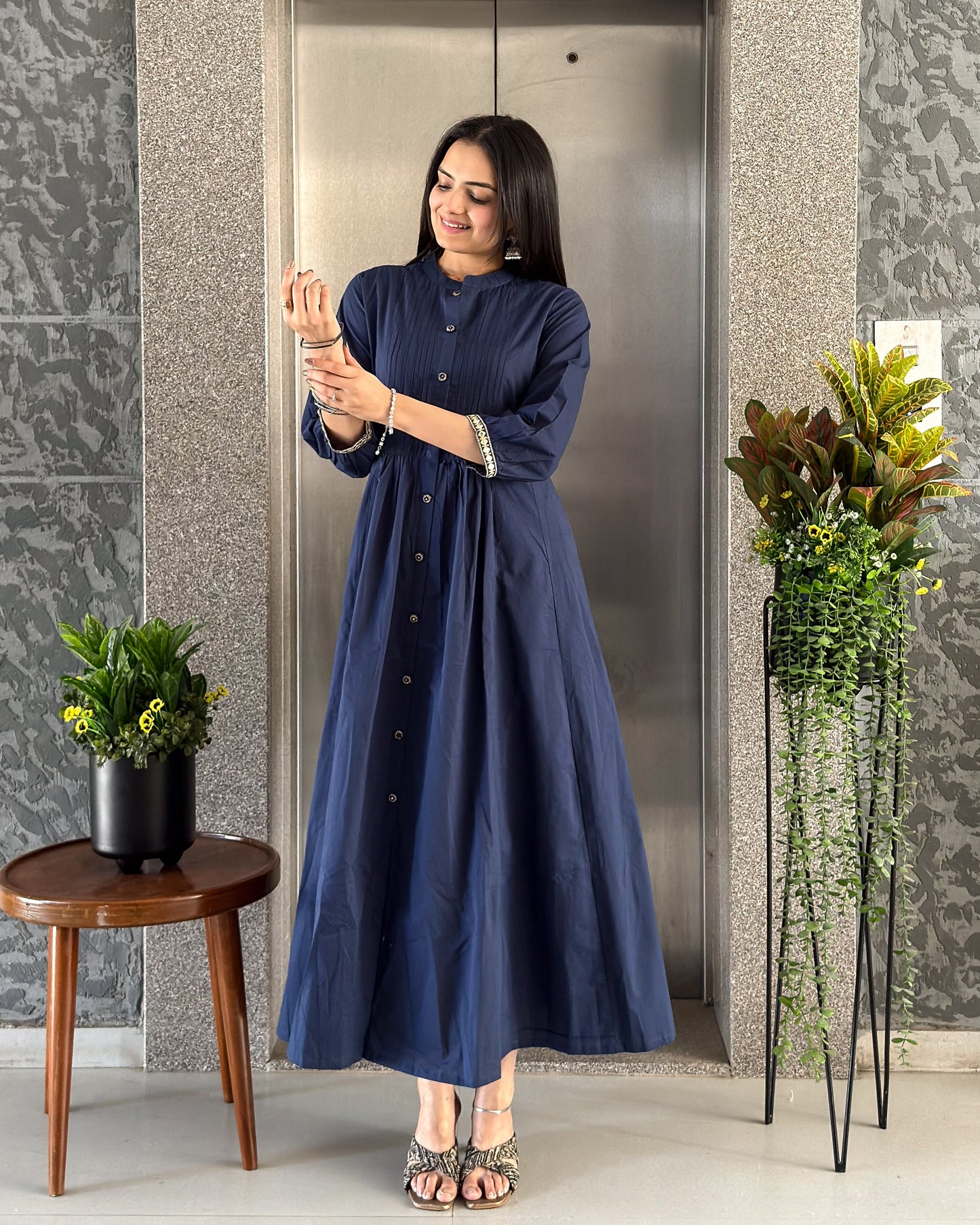 Dark Blue Anarkali Gown For Girls