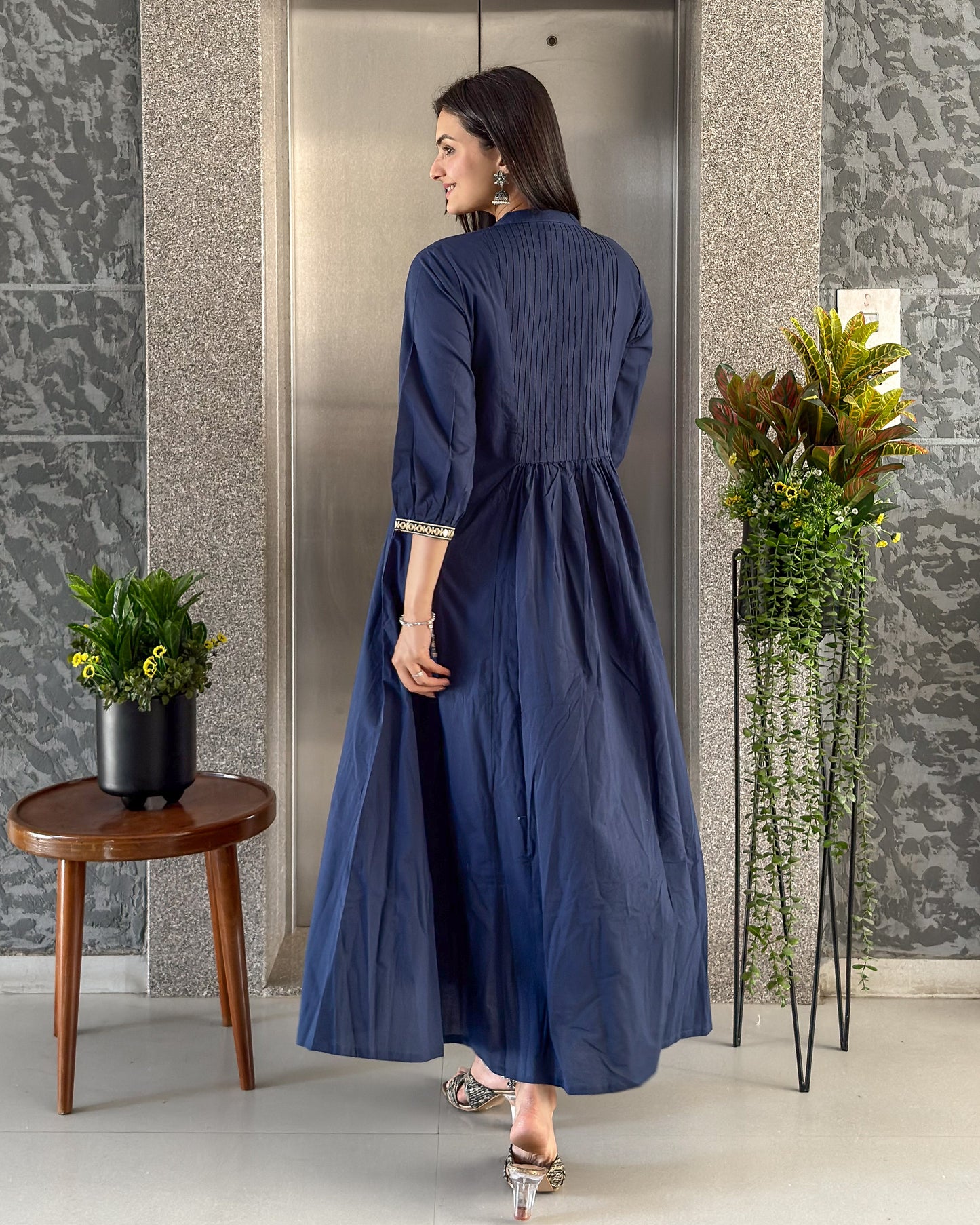 Dark Blue Anarkali Gown For Girls