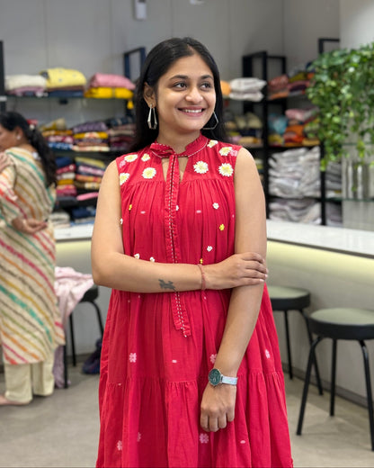 Red One Piece Dress for Girls