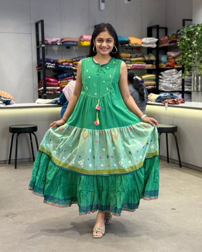 Green One Piece Dress for Girls