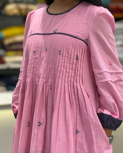 Pink Round One Piece Dress for Girls