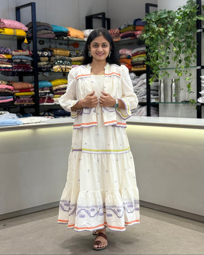 White One Piece With Jacket Dress for Girls