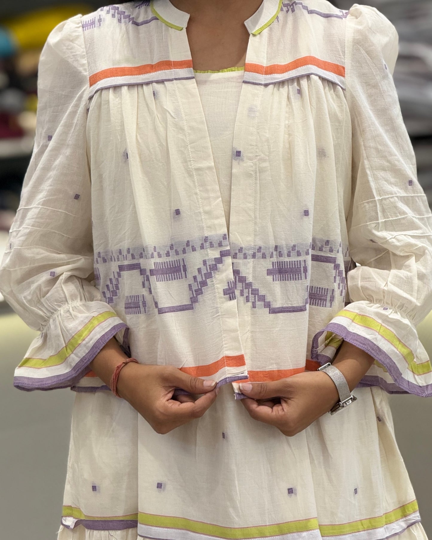 White One Piece With Jacket Dress for Girls