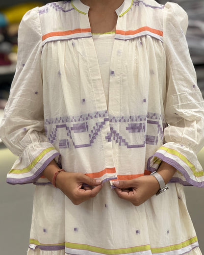 White One Piece With Jacket Dress for Girls