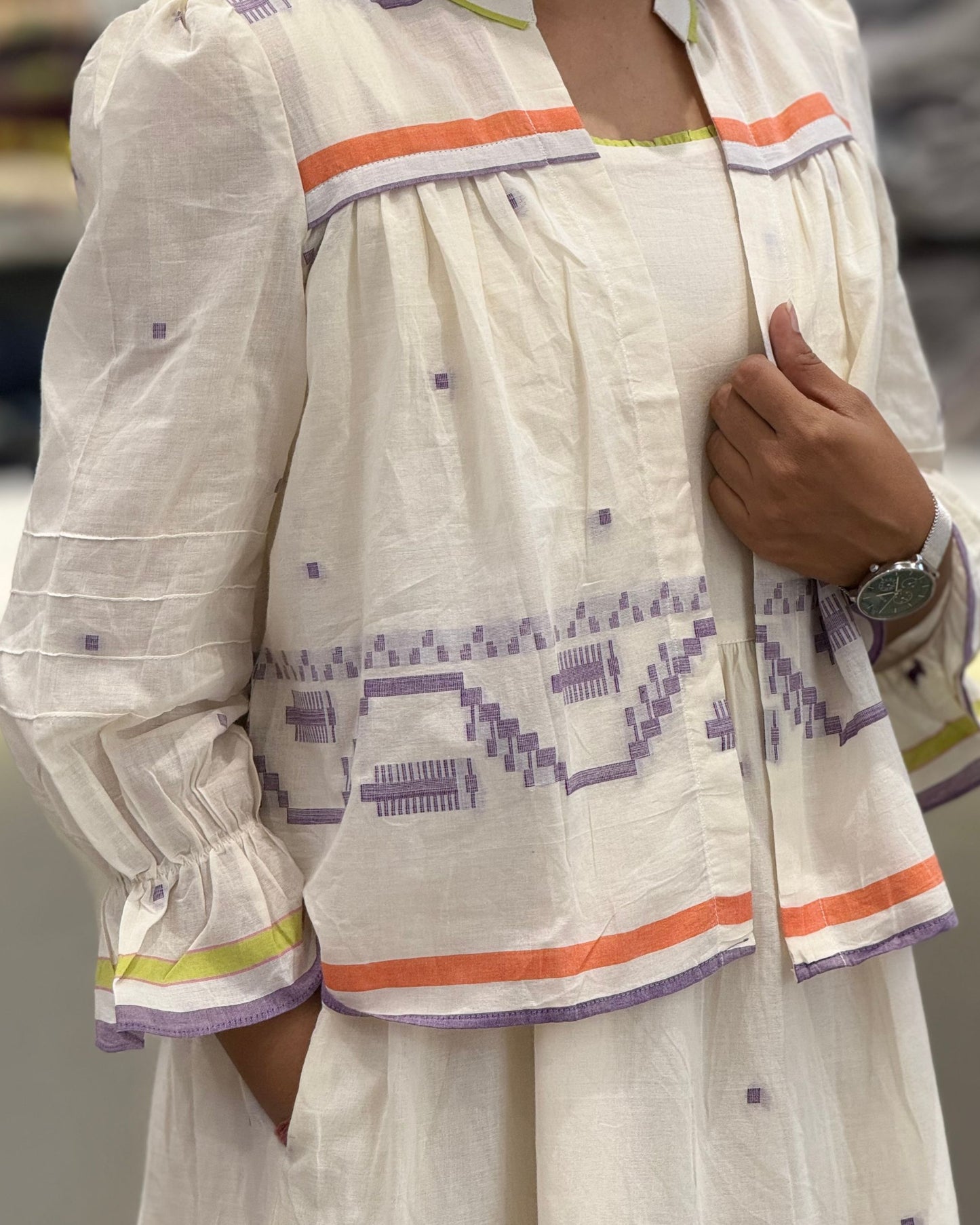 White One Piece With Jacket Dress for Girls