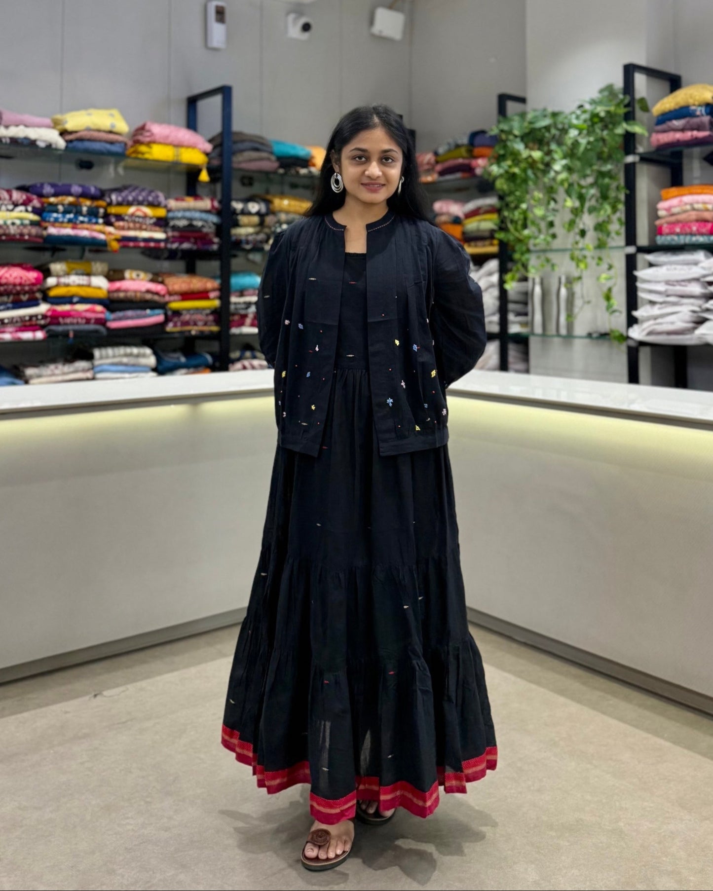 Black One Piece With Jacket Dress for Girls