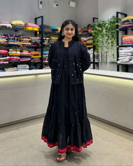 Black One Piece With Jacket Dress for Girls