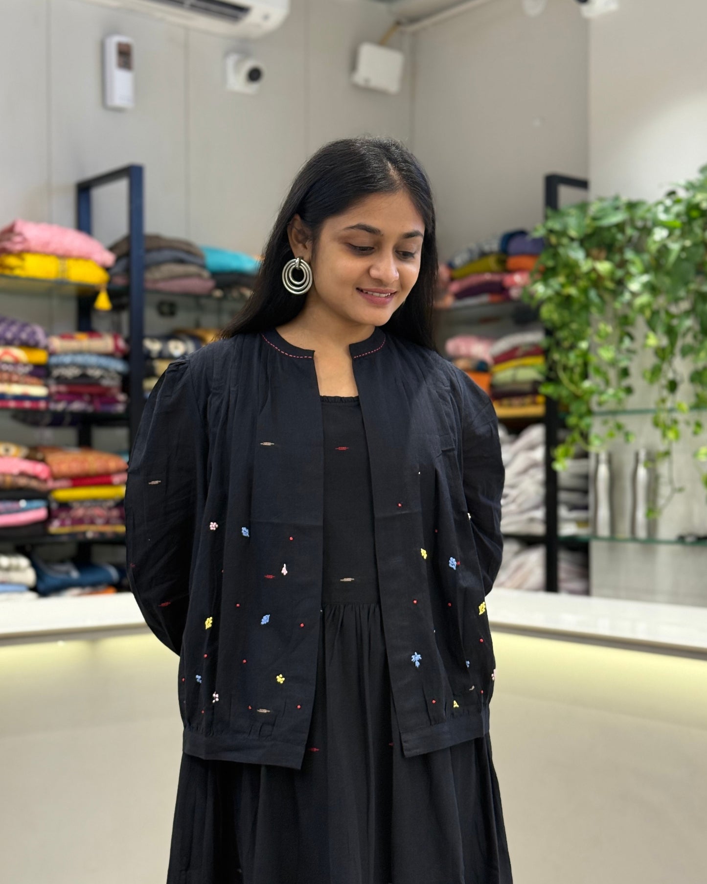 Black One Piece With Jacket Dress for Girls