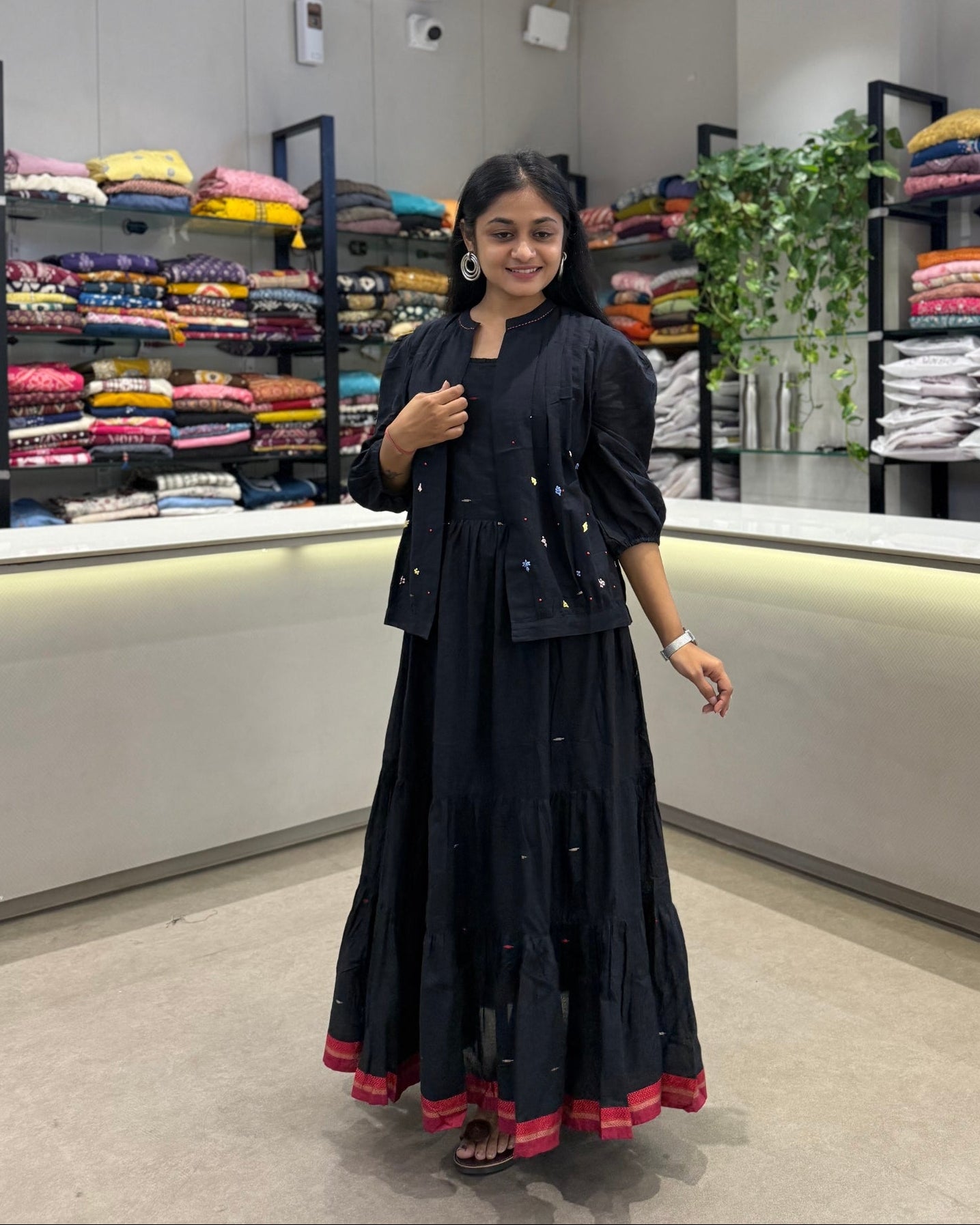 Black One Piece With Jacket Dress for Girls