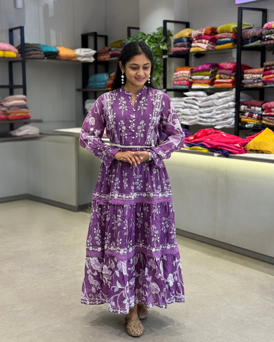 Purple One Piece Dress for Girls