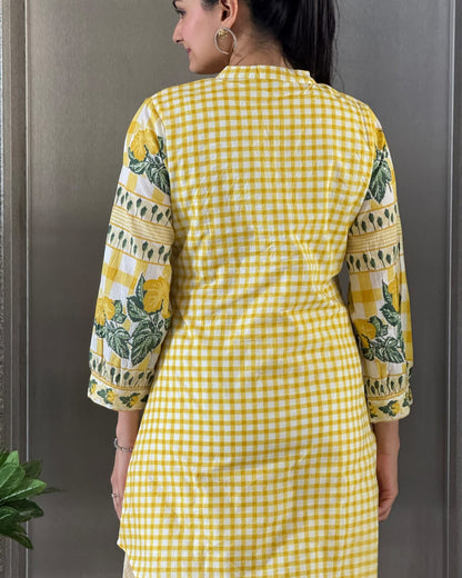 Yellow Cotton Co ord Set Women