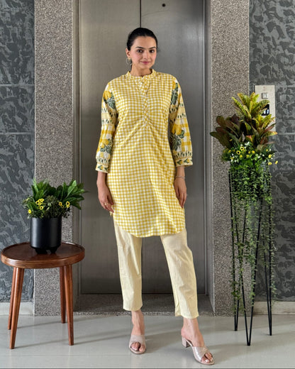 Yellow Cotton Co ord Set Women