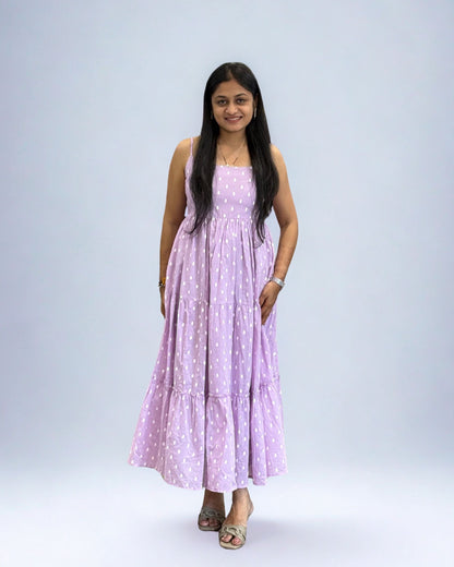 Lavender Round One Piece Dress for Girls