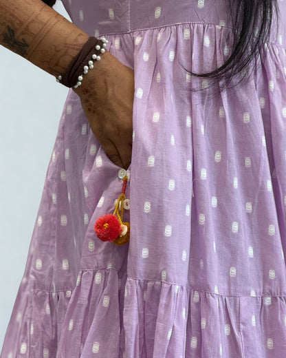 Lavender Round One Piece Dress for Girls