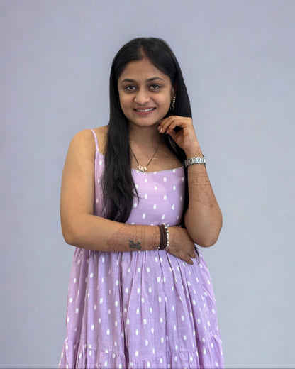 Lavender Round One Piece Dress for Girls