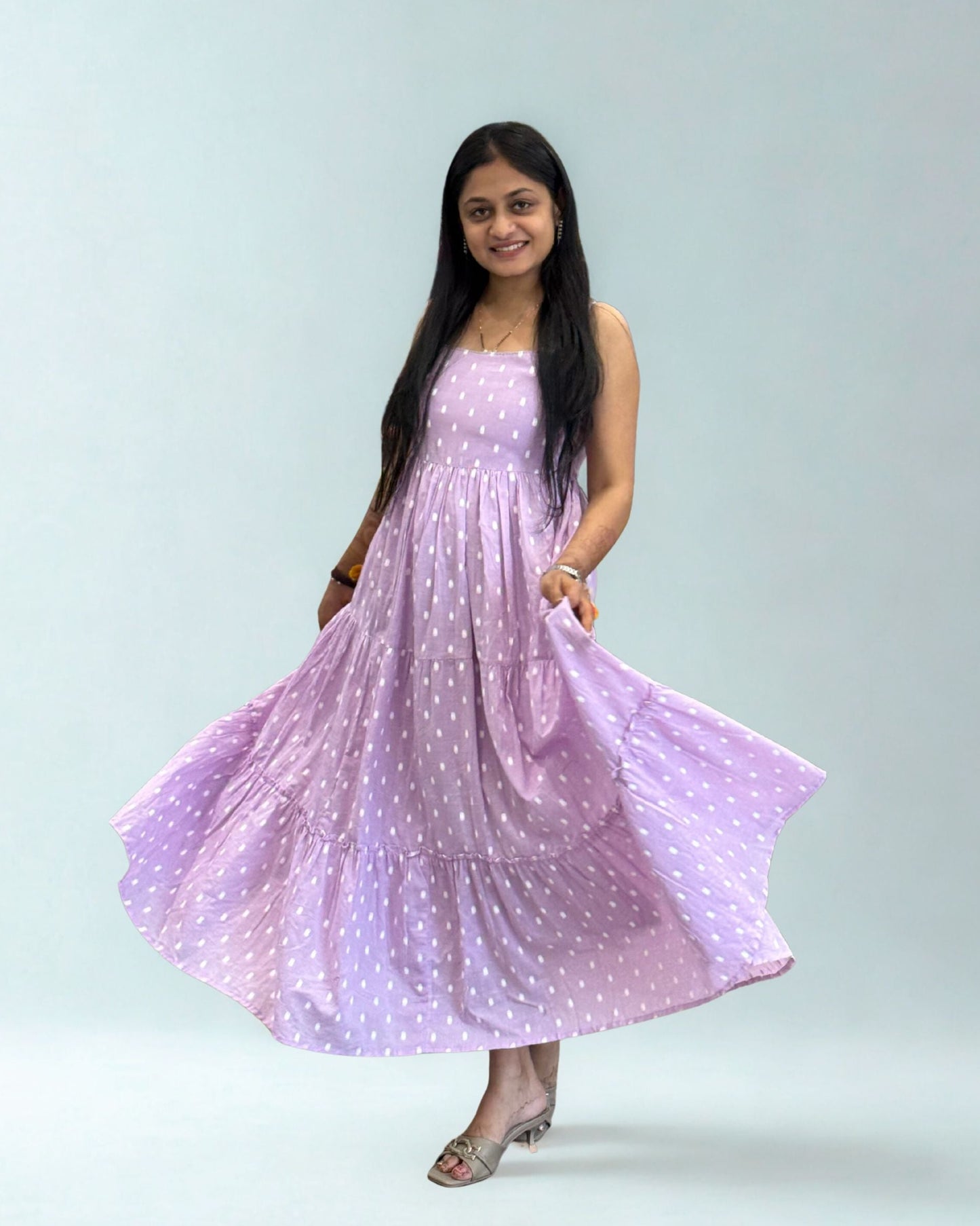 Lavender Round One Piece Dress for Girls