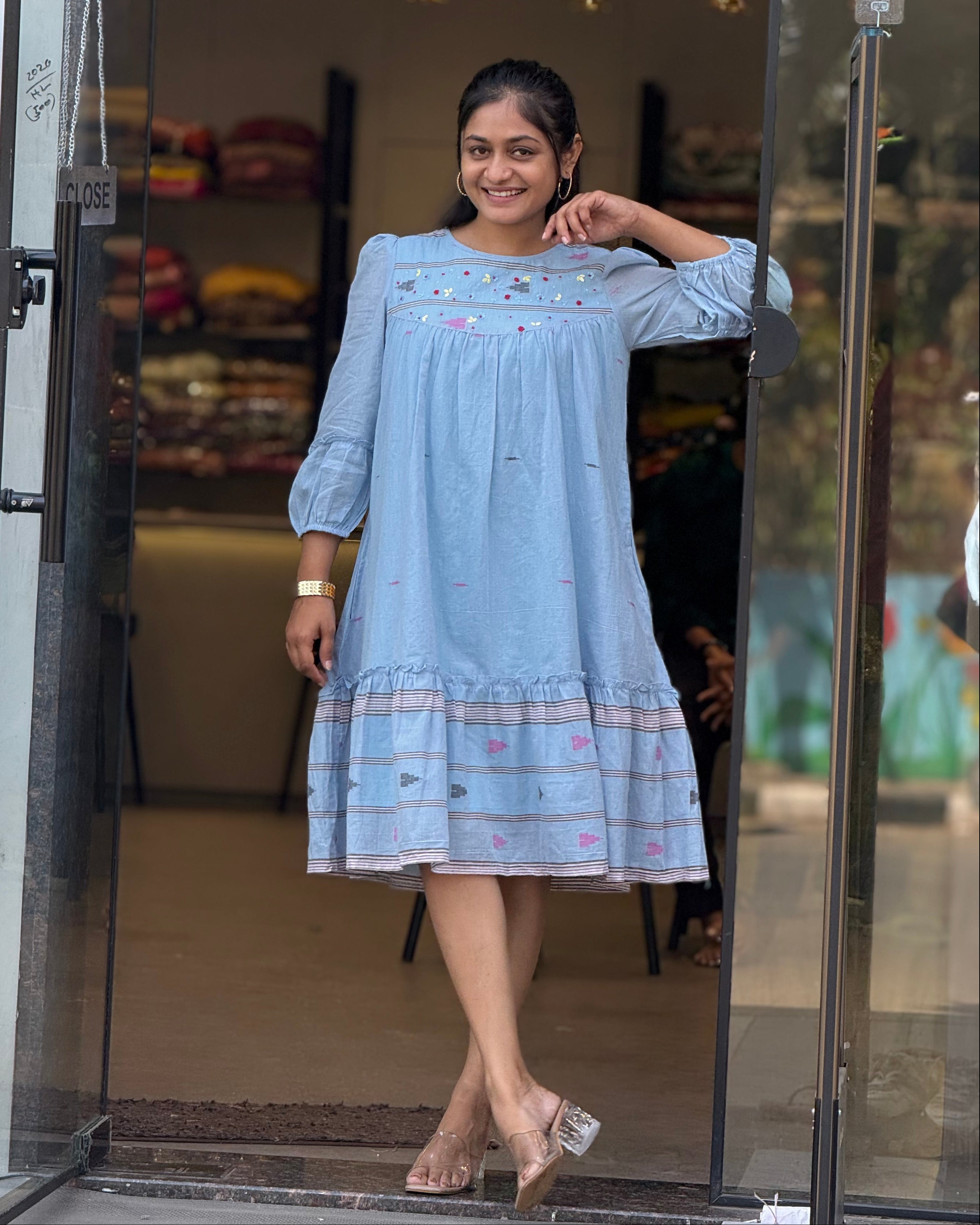 Sky One Piece Dress for Girls