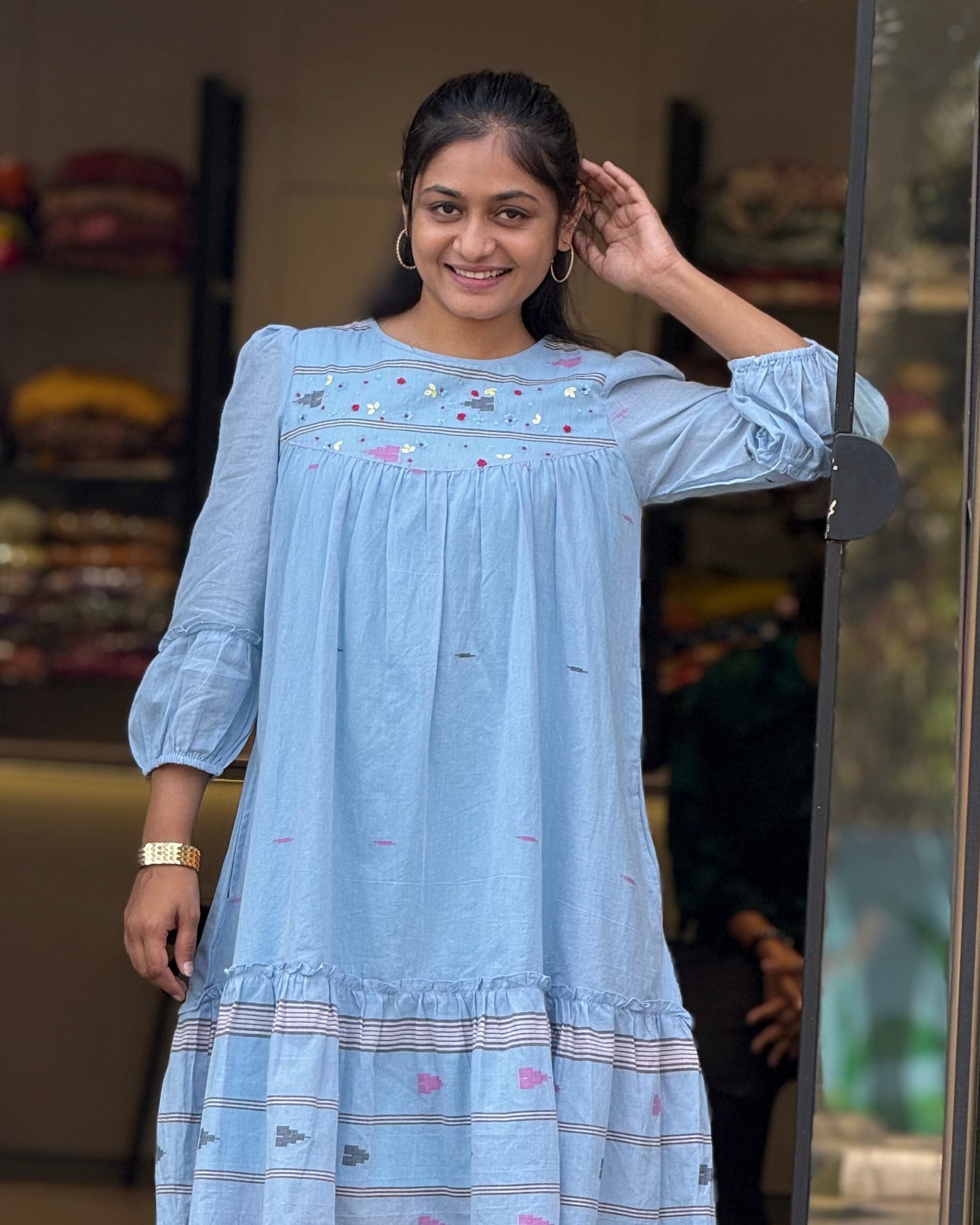 Sky One Piece Dress for Girls