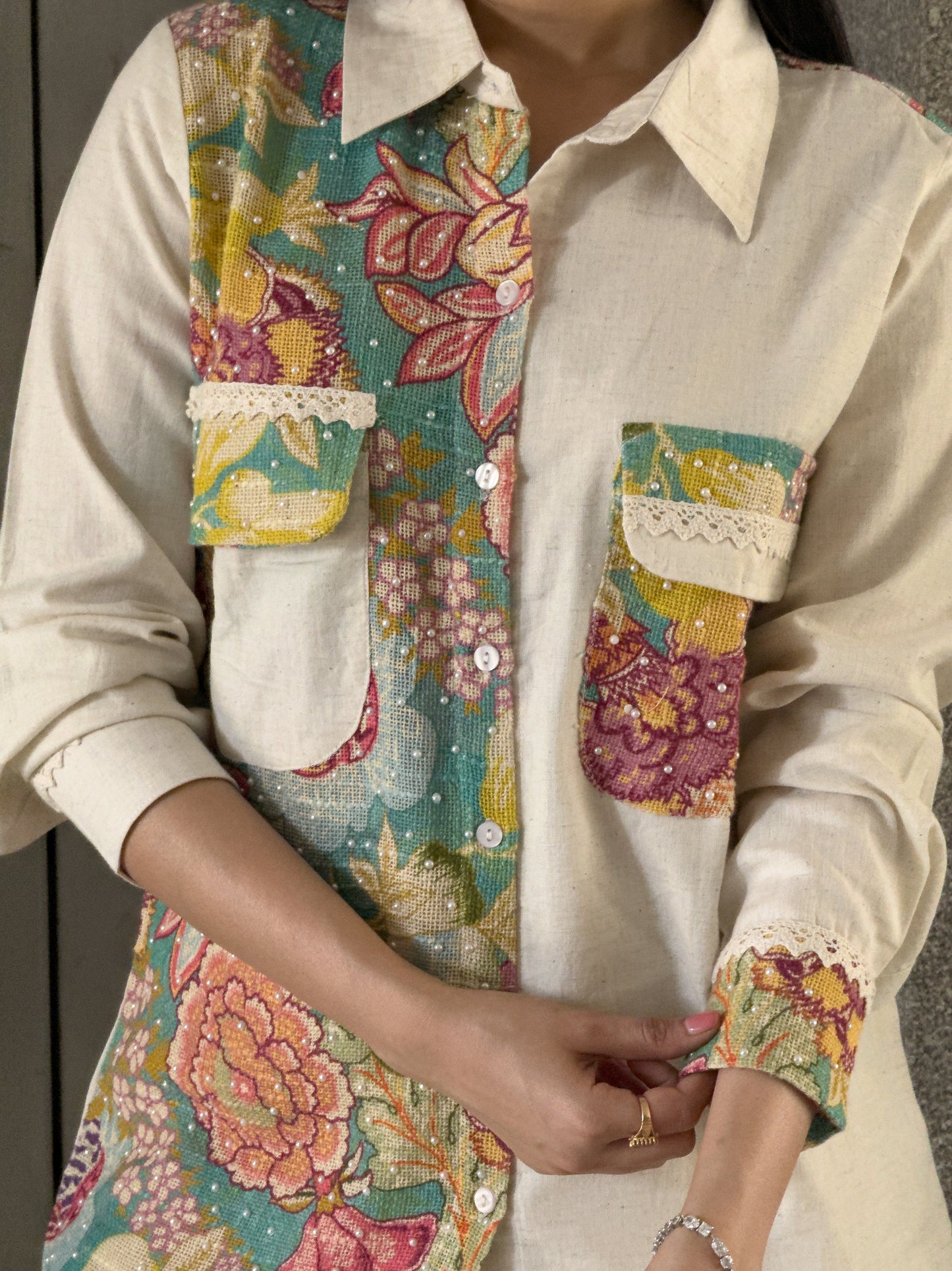 White Cotton Co ord Set Women