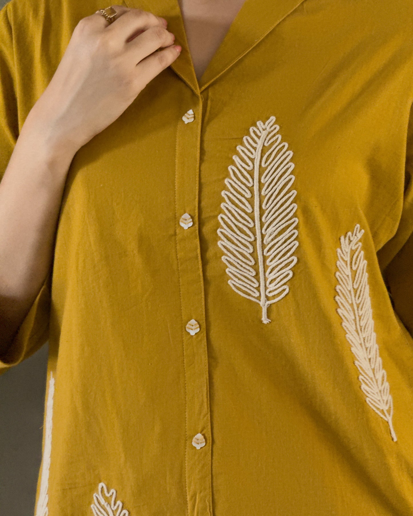 Mustard Cotton Co ord Set Women