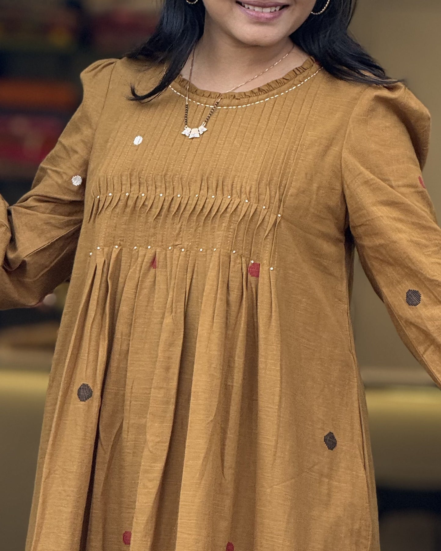 Brown One Piece Dress for Girls