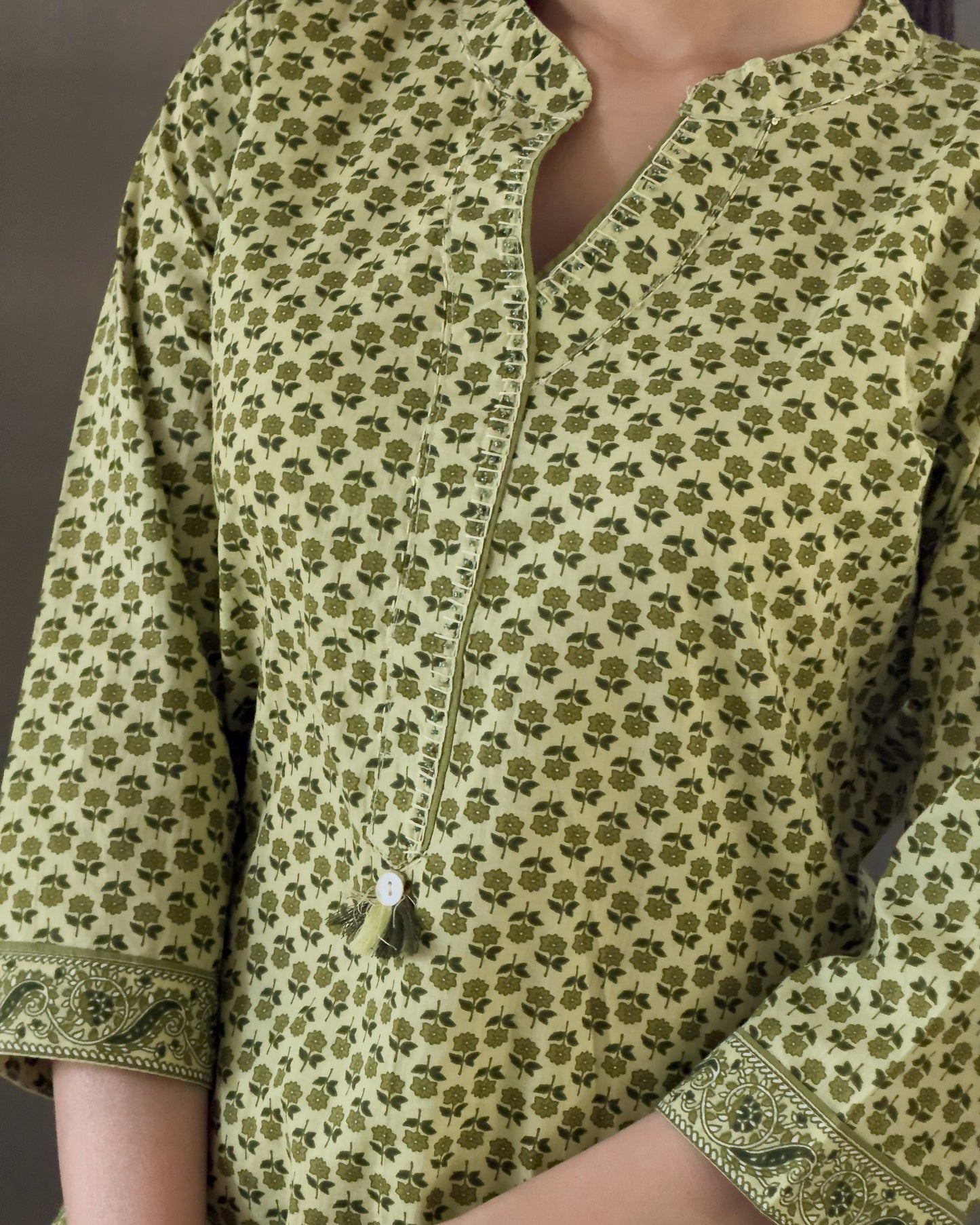 Pista Straight Kurta Palazzo Set With Dupatta