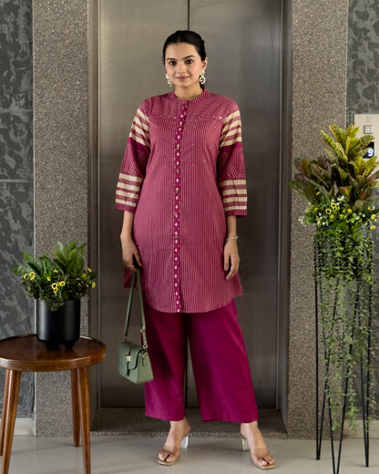 Pink Cotton Co ord Set for Girl