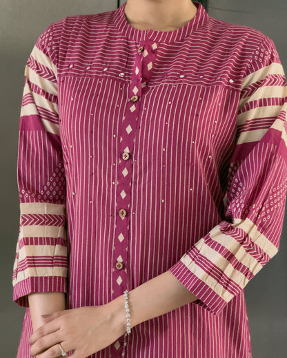 Pink Cotton Co ord Set for Girl