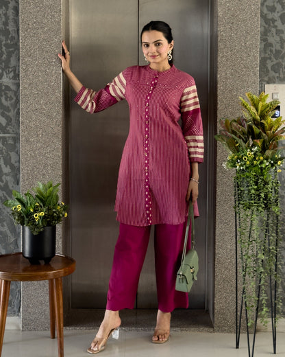 Pink Cotton Co ord Set for Girl