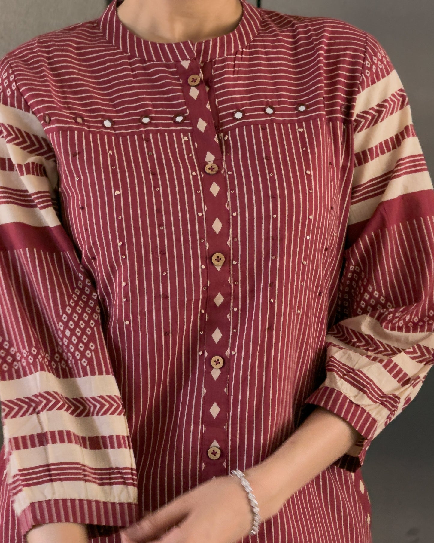 Red Cotton Co ord Set for Girl