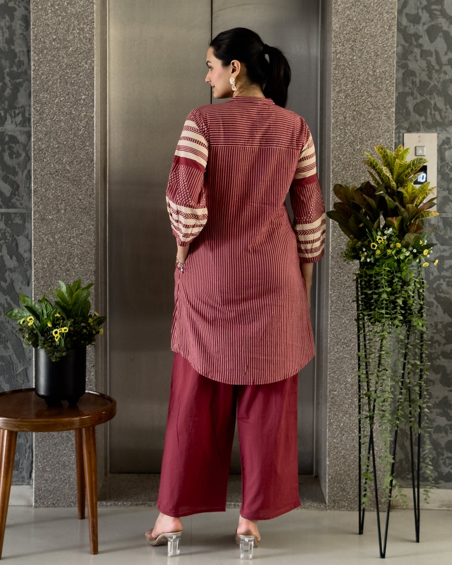 Red Cotton Co ord Set for Girl