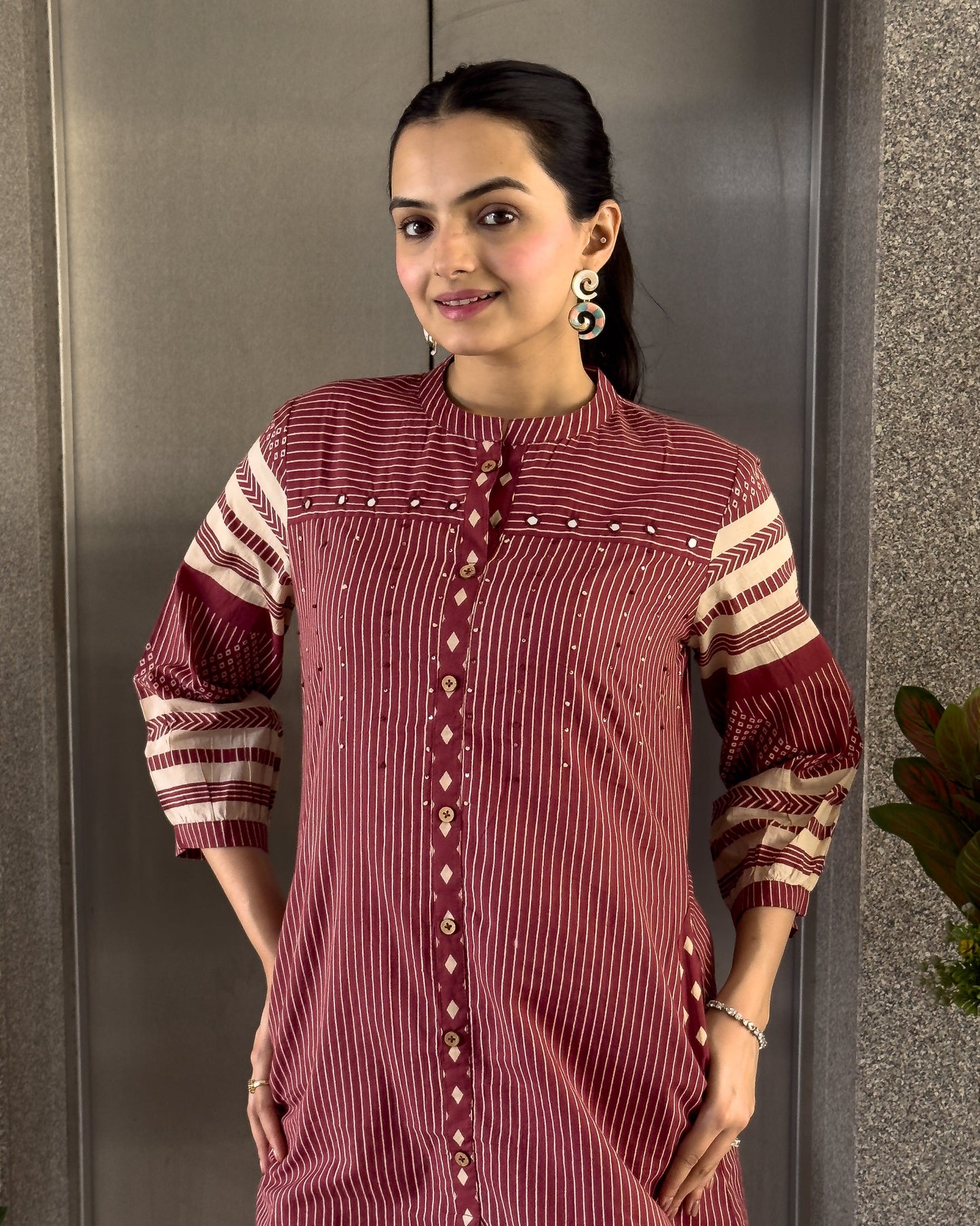 Red Cotton Co ord Set for Girl