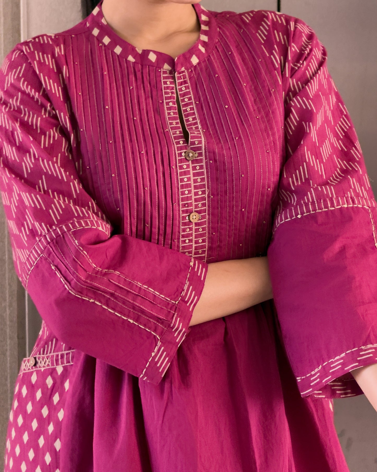 Pink Cotton Co ord Set for Girls