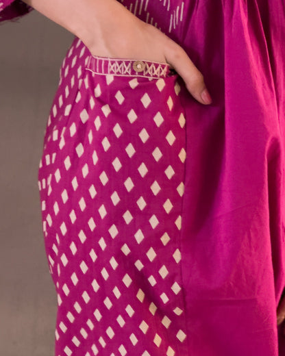 Pink Cotton Co ord Set for Girls