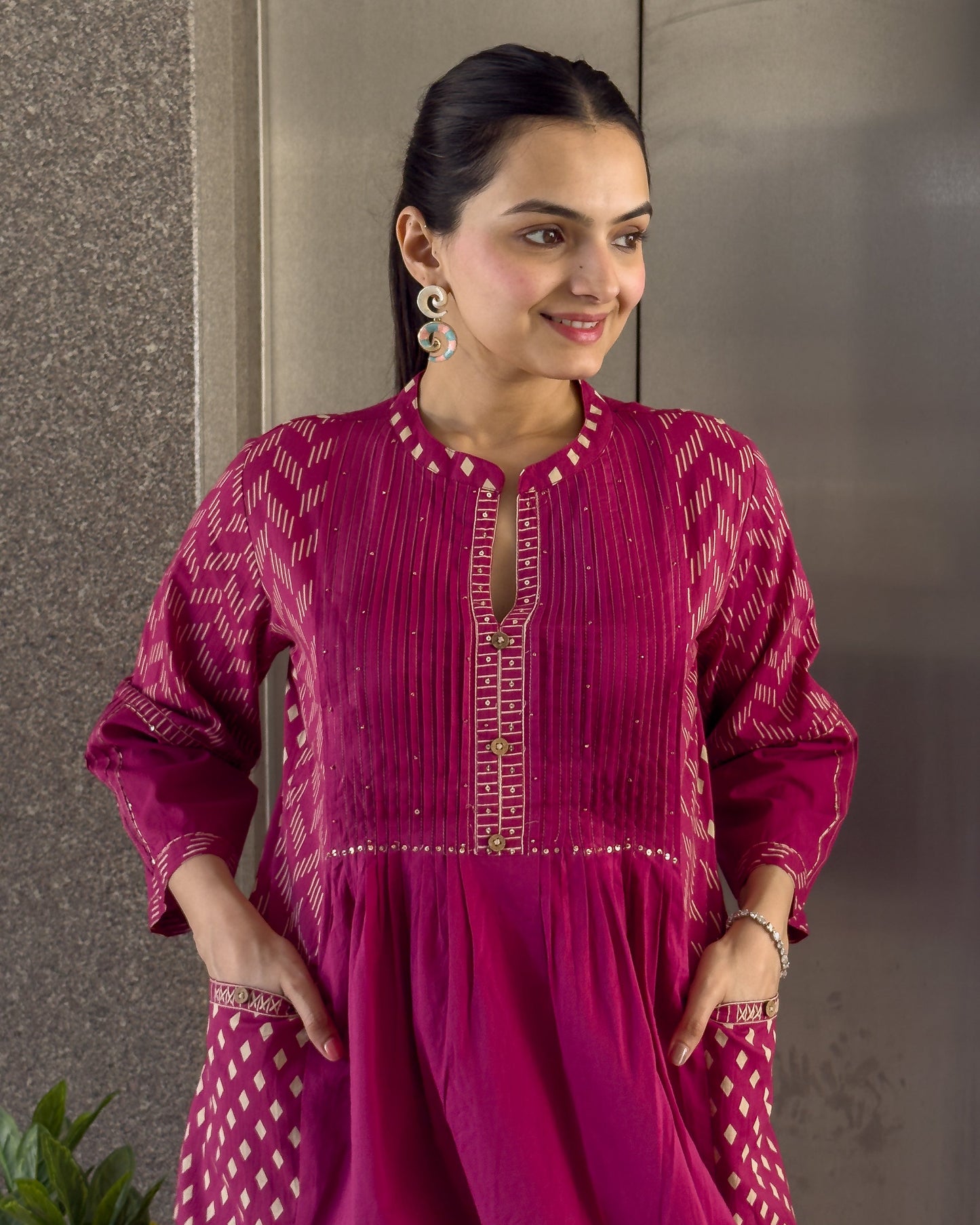 Pink Cotton Co ord Set for Girls