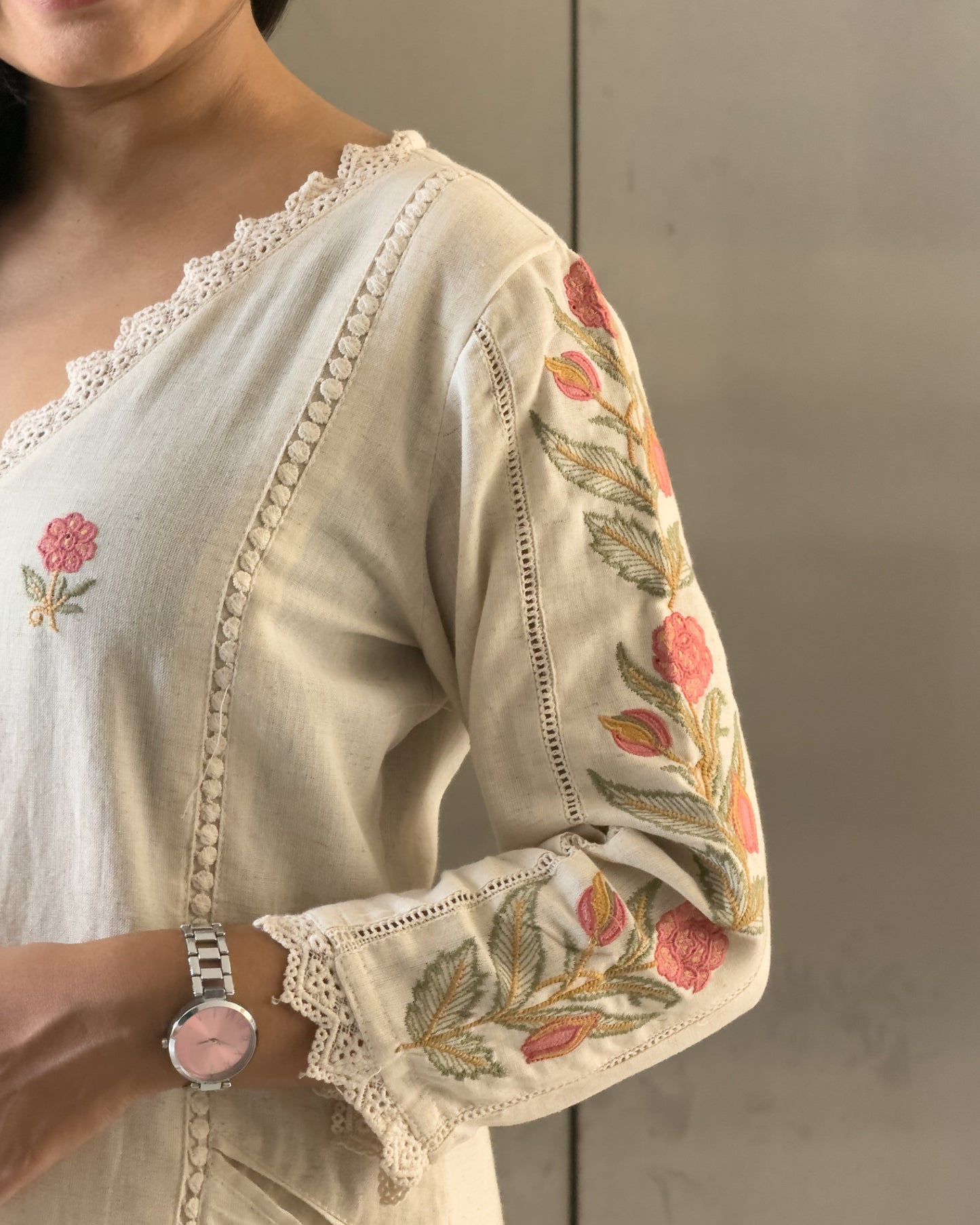 White Straight Kurta Pant Set For Women