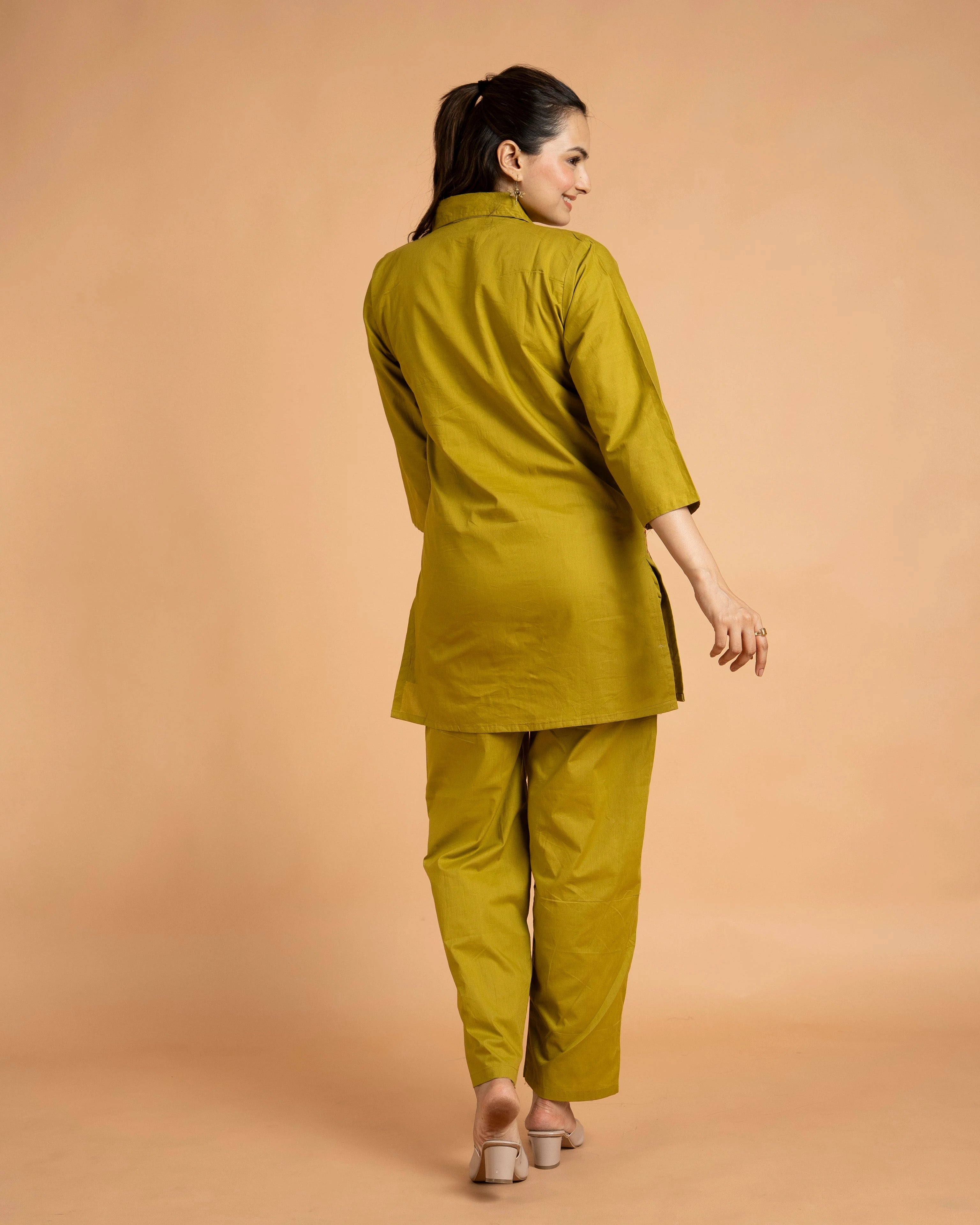 Beautiful Mustard Yellow Embroidered Co-Ord Set