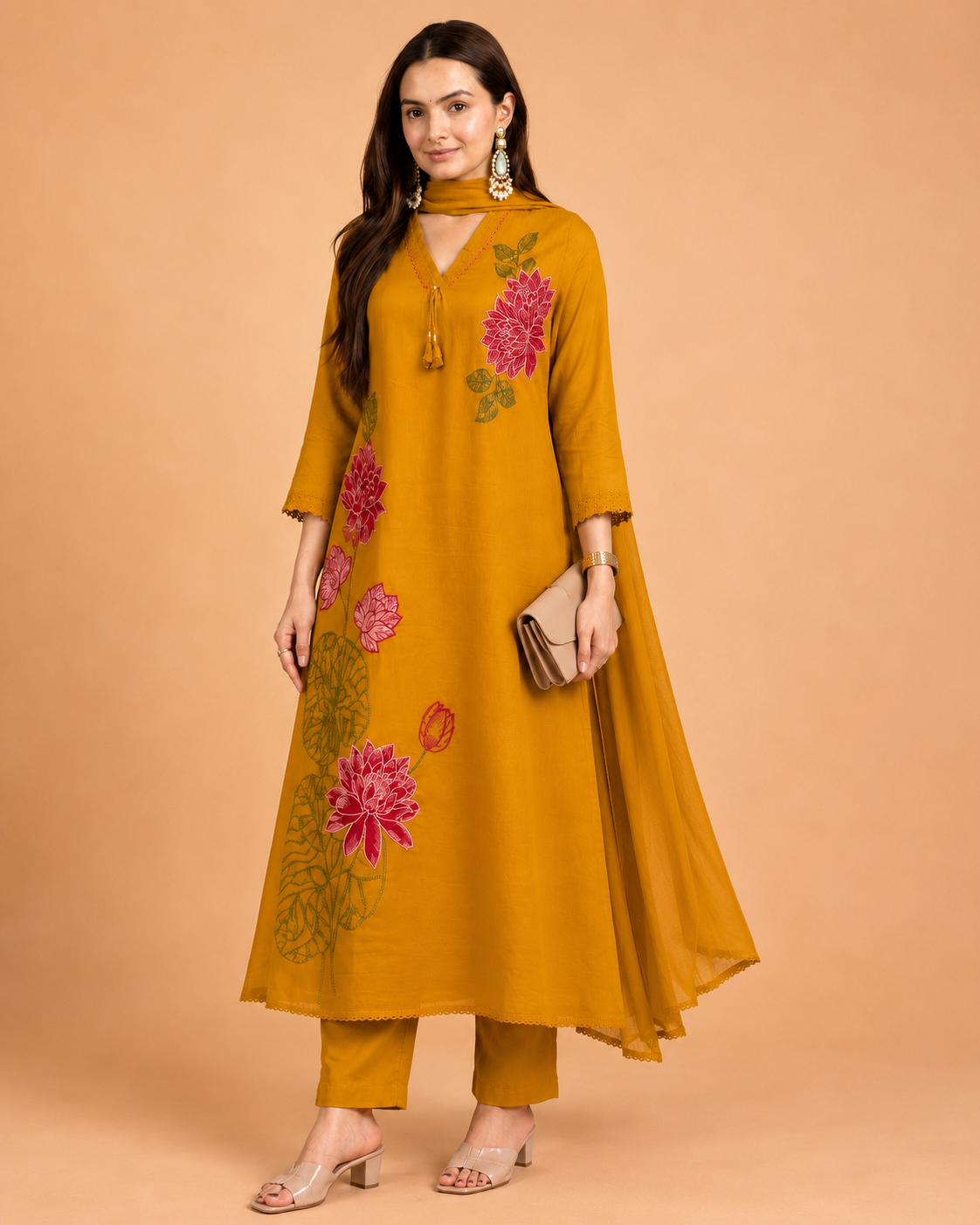 yellow kurta pant set