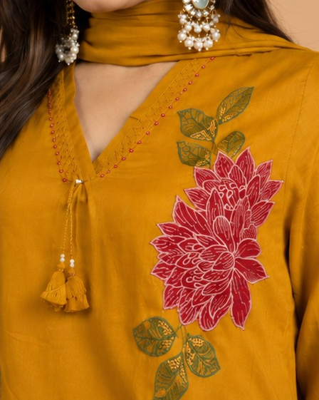 yellow kurta pant set