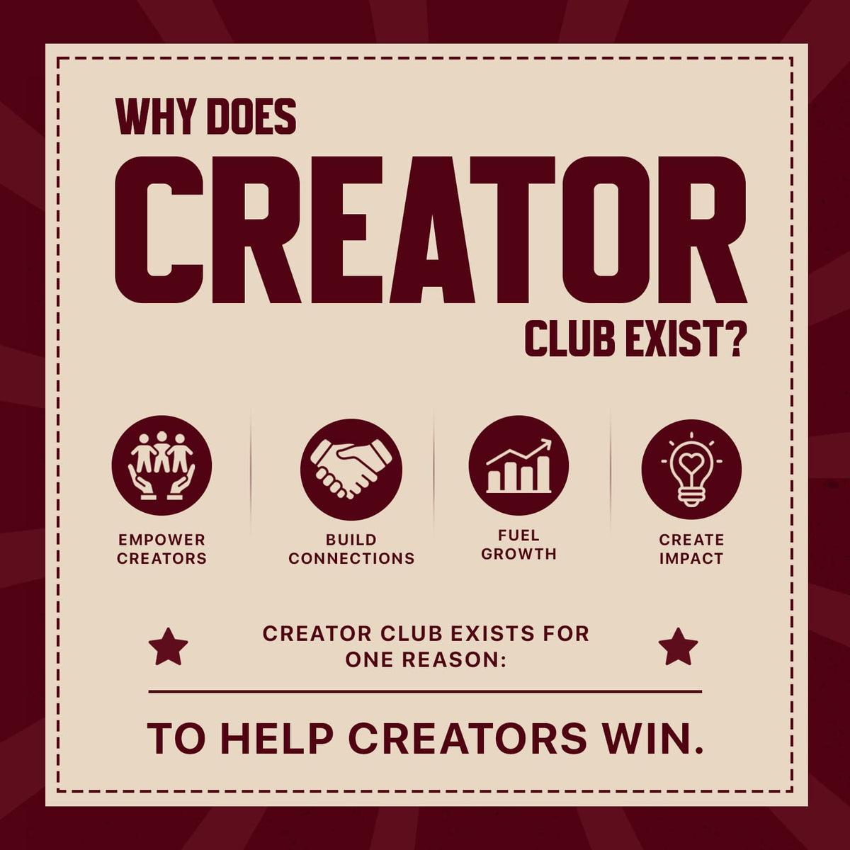 WHY DOES CREATOR CLUB EXIST?