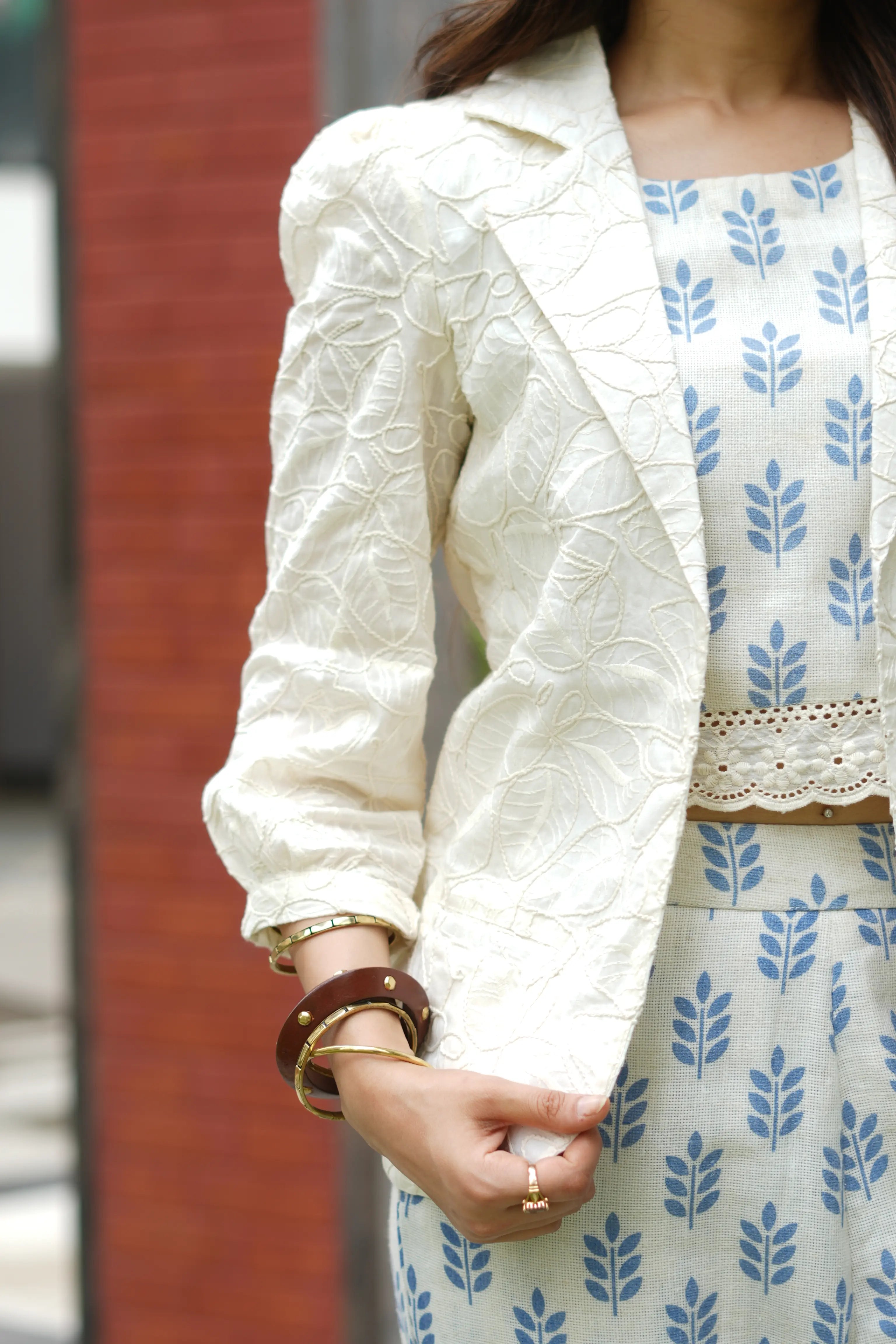 Premium white printed blazer co-ord set designed for women who love modern elegance and timeless style.